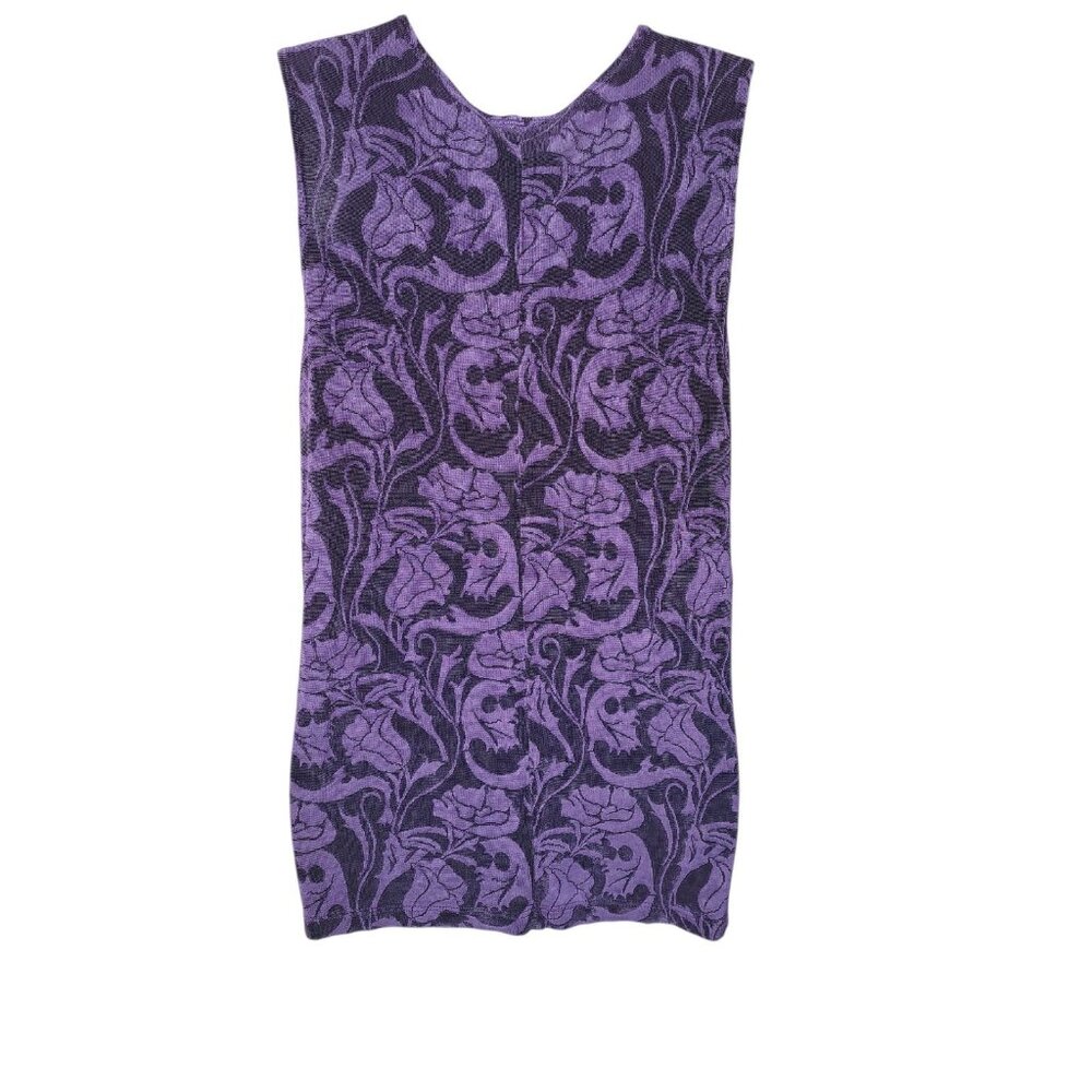 Citiknits 2 Pc Cardigan Sweater Tank Womens M Slinky Knit Open Front Purple - Picture 4 of 14